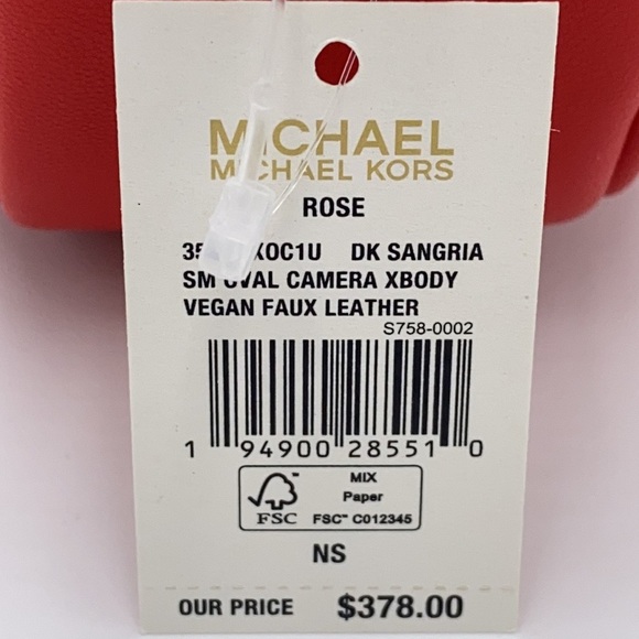 MICHAEL KORS ROSE SM OVAL CAMERA XBODY DR SANGRIA - Picture 16 of 16